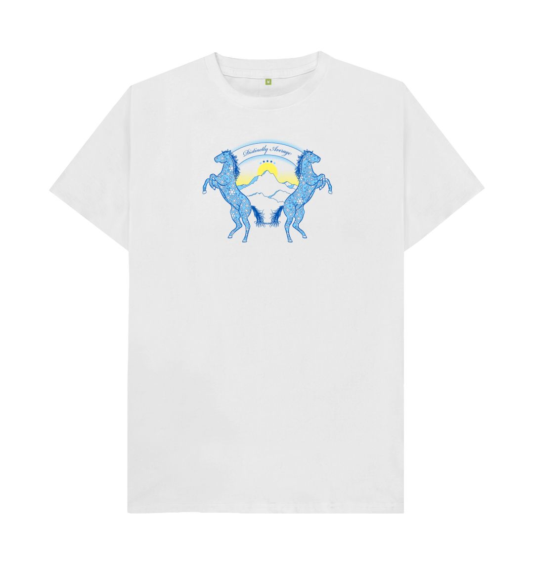 White Flowery horses