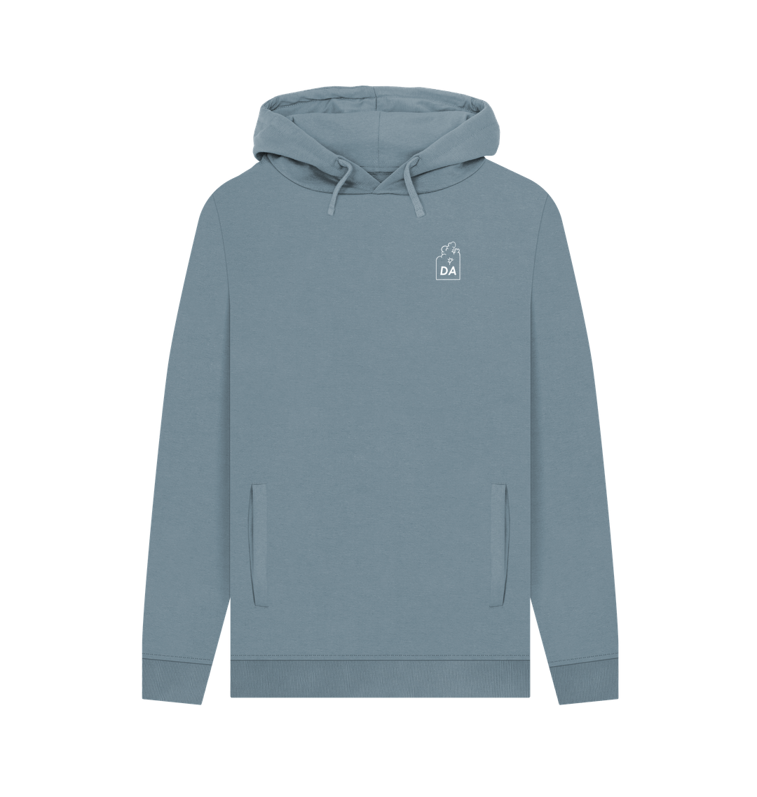Stone Blue Printed Hoody Front
