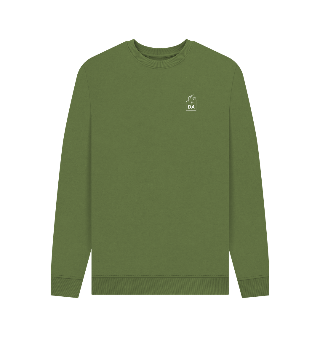 Khaki Printed Sweater Front