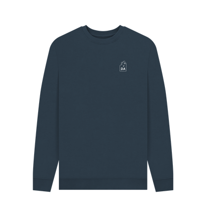 Navy Blue Printed Sweater Front