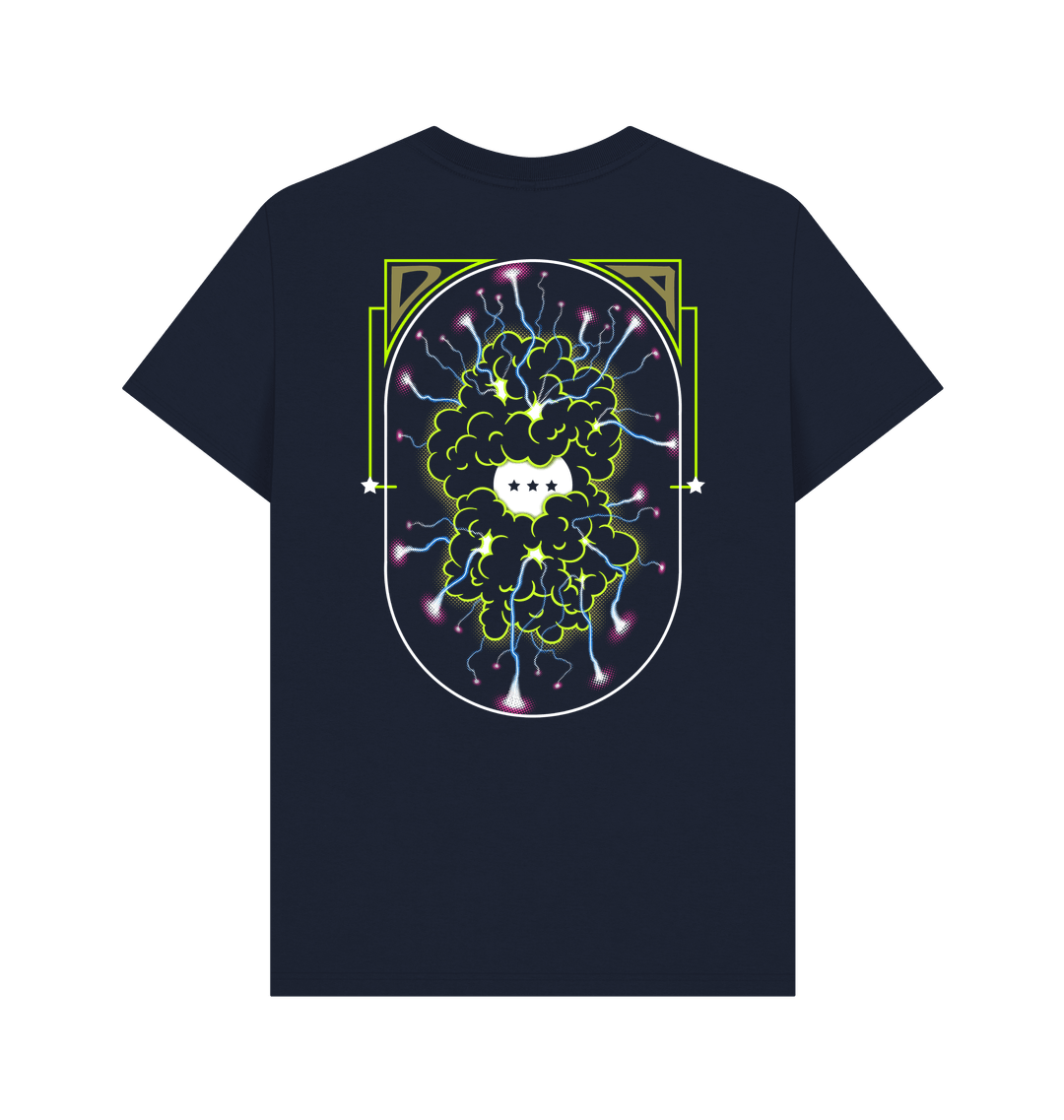 Navy Blue Printed T-shirt Back