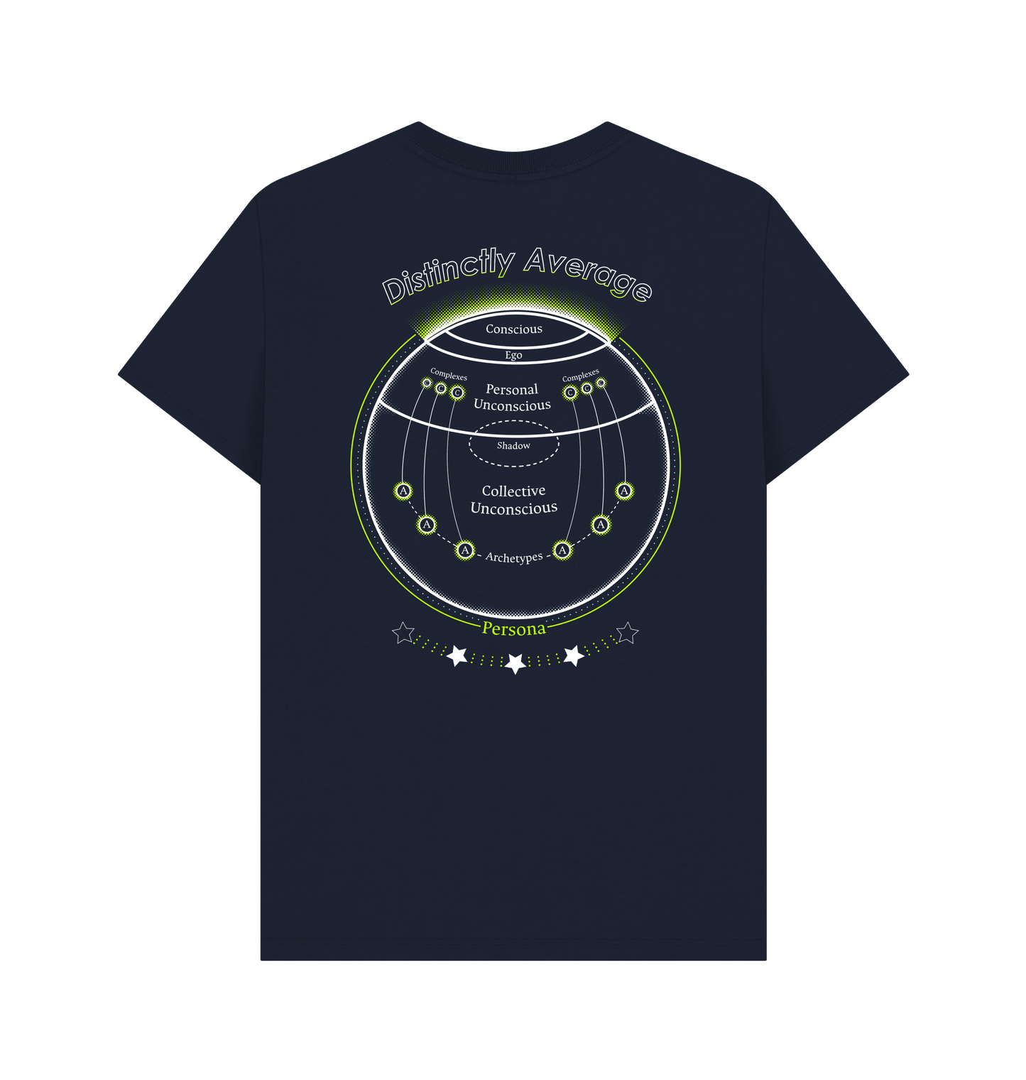 Navy Blue Printed T-shirt Back
