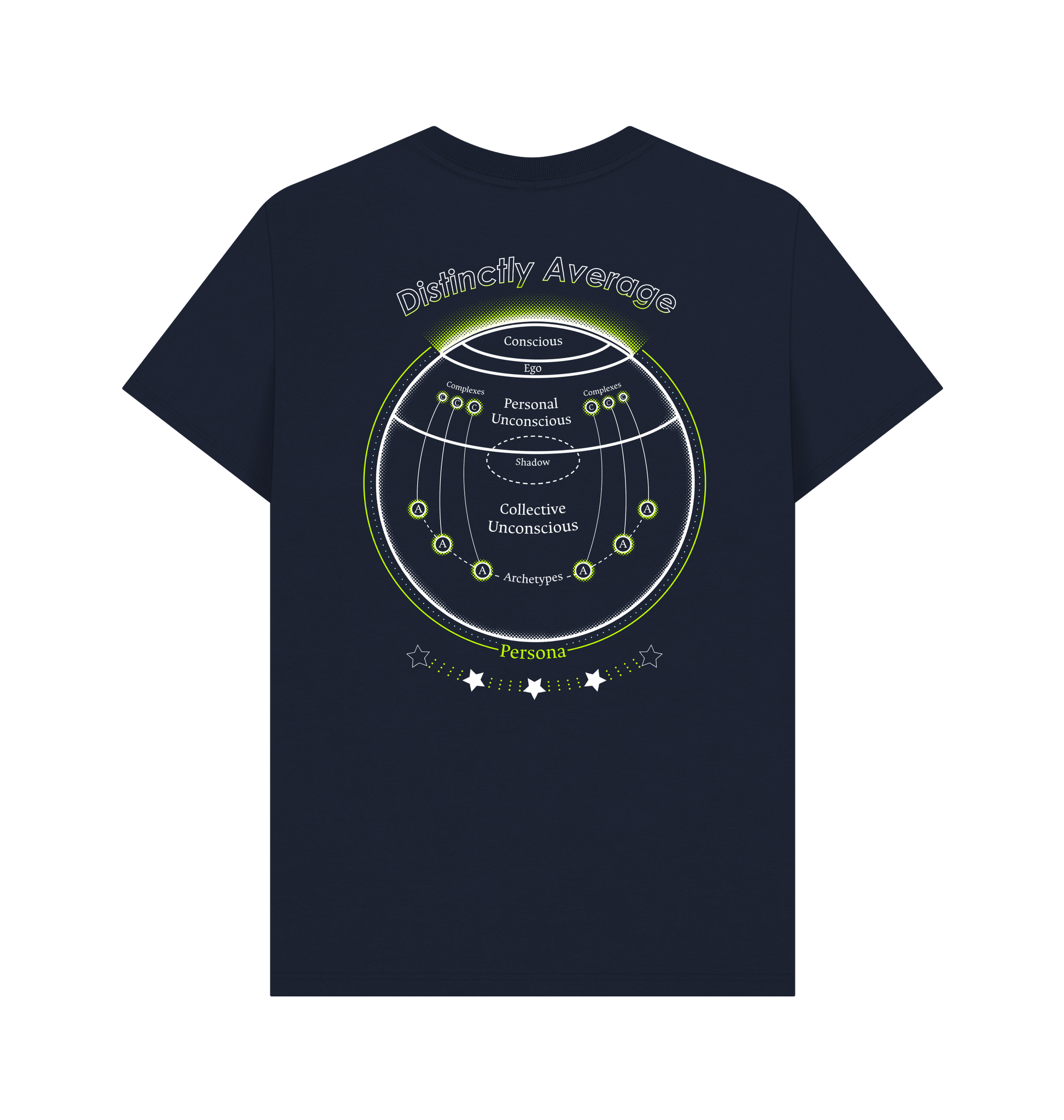 Navy Blue Printed T-shirt Back