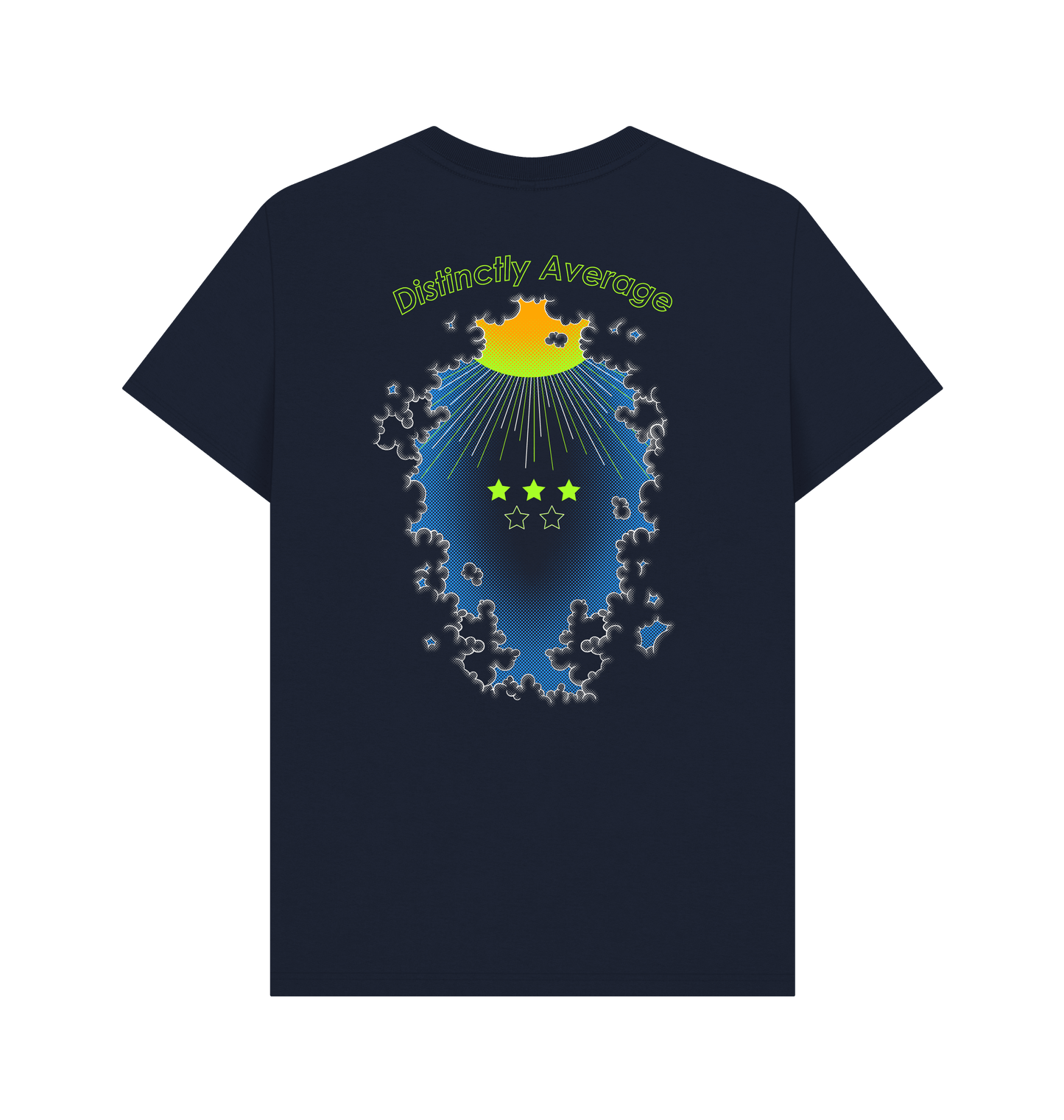 Navy Blue Printed T-shirt Back