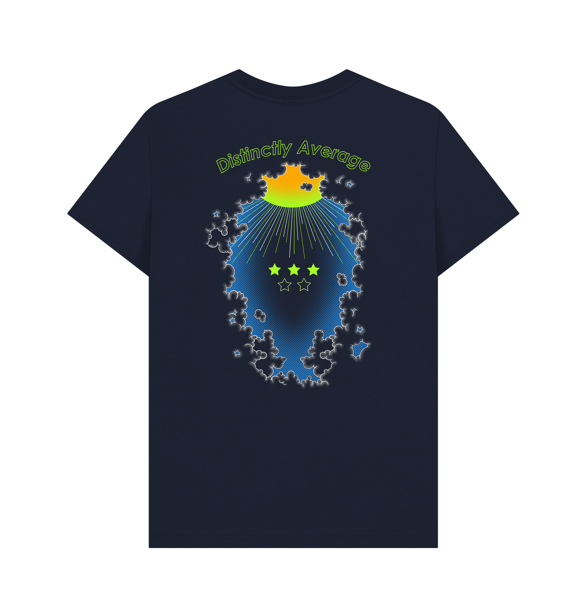 Navy Blue Printed T-shirt Back