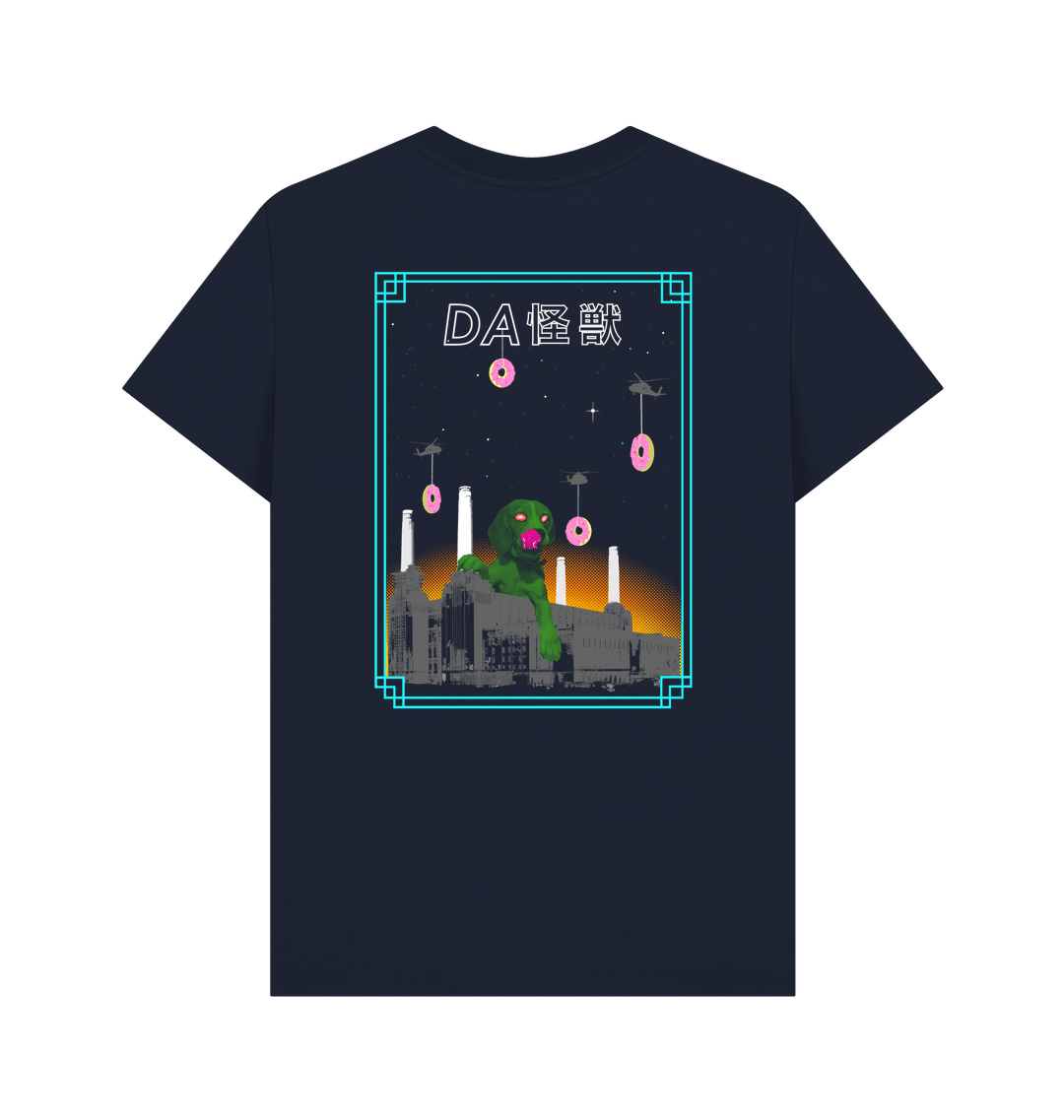 Navy Blue Printed T-shirt Back