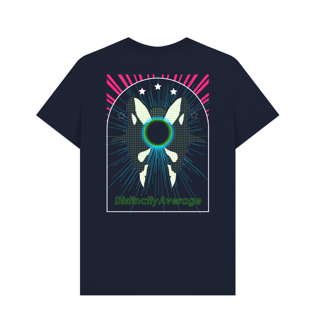 Navy Blue Printed T-shirt Back