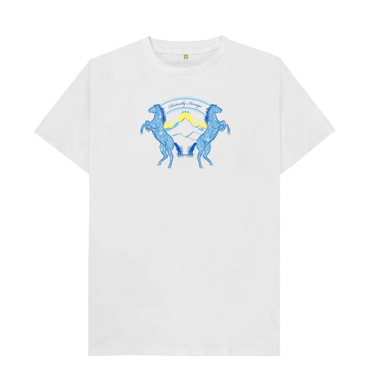 White Flowery horses